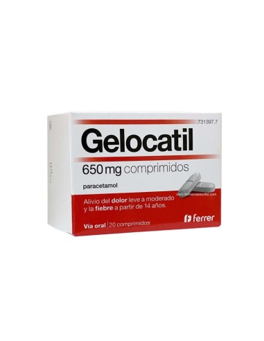 Gelocatil 650 mg 20 Comprimidos
