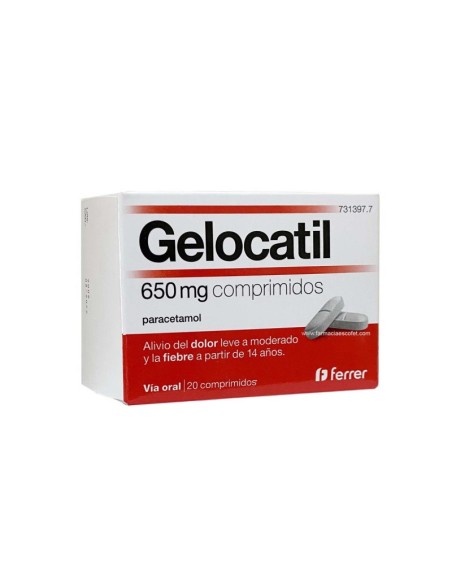 Gelocatil 650 mg 20 Comprimidos