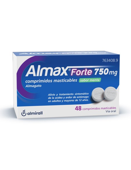 Almax Forte 750 mg 48 comprimidos masticables Menta