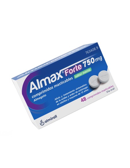 Almax Forte 750 mg 48 comprimidos masticables Menta