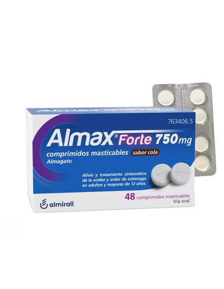 Comprar Almax Forte 750 mg 48 comprimidos masticables Sabor Cola ...