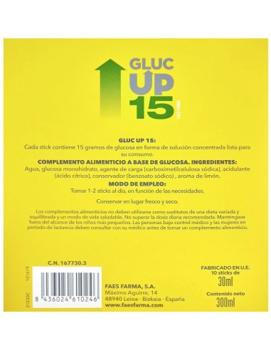Gluc UP 15 limón 10 sticks