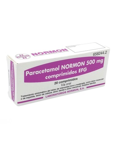 Paracetamol Normon 500 mg 20 Comprimidos