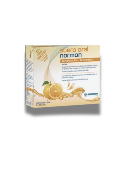 Normon suero oral naranja 2uds x 250ml