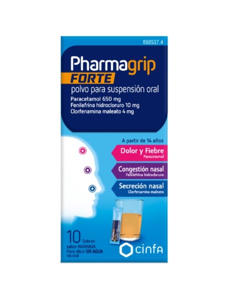Pharmagrip Forte 10 Sobres Sabor Naranja