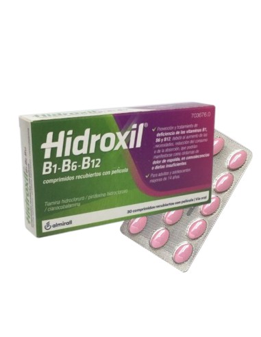 Hidroxil B1 B6 B12. 30 comprimidos