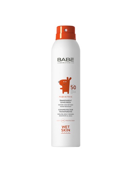 Babé Pediatric Fotoprotector Transparente Wet Skin SPF 50+ Spray 200 ml