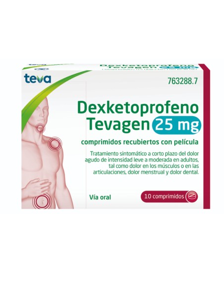 Dexketoprofeno Tevagen 25 mg 10 comprimidos