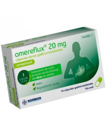 Omereflux 20 mg 14 cápsulas Omeprazol Omereflux 20 mg 14 cápsulas Omeprazol