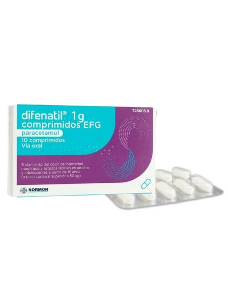 Difenatil 1g 10 Comprimidos