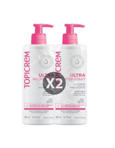 Topicrem Duplo Leche Corporal Ultra-Hidratante 2x500 ml
