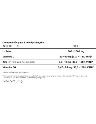 NHCO L-Lysine 56 cápsulas NHCO L-Lysine 56 cápsulas