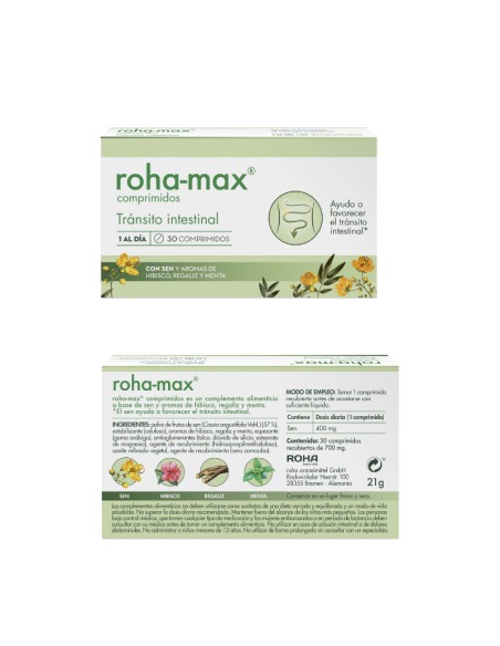 Roha Max Comprimidos Transito Intestinal 30 Comprimidos