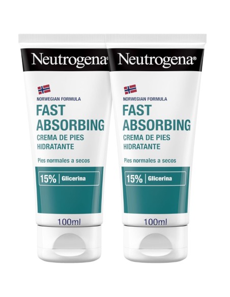 Neutrogena Duplo Crema de Pies Absorción Inmediata 2x100 ml