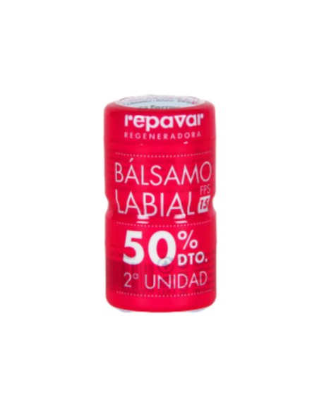 Repavar Duplo Bálsamo Labial con Rosa Mosqueta SPF15 2x10 ml