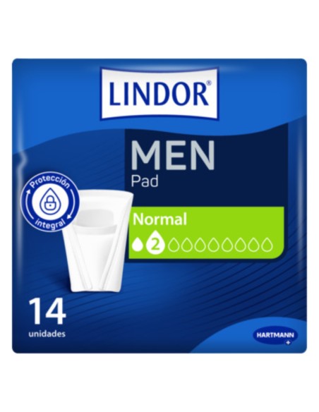 Lindor Men Pad Normal 2 gotas 14 unidades