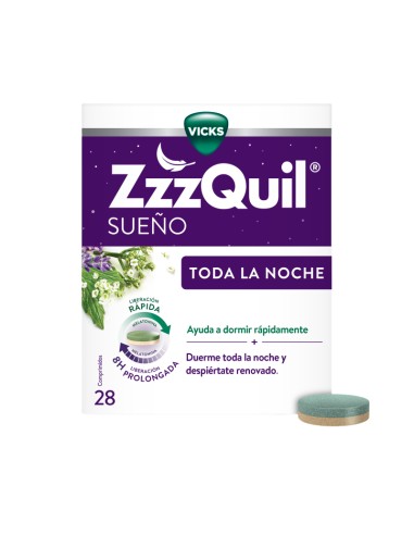 ZzzQuil Toda la Noche 28 Comprimidos con Melatonina para dormir
