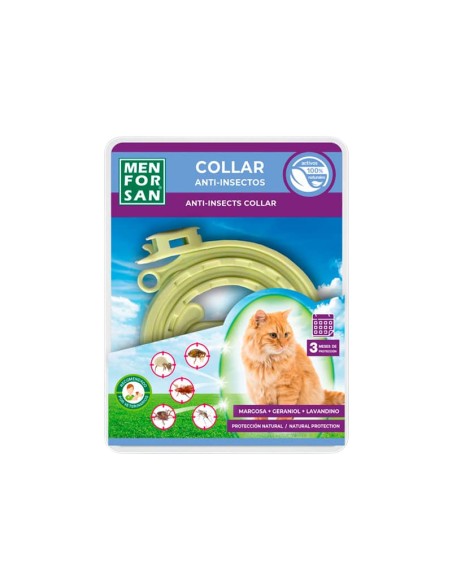 Men For San Collar Anti-Insectos Gatos