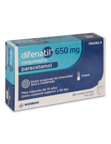 Difenatil 650mg 20 comprimidos