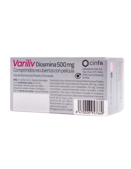 Variliv Diosmina 500 mg 60 comprimidos