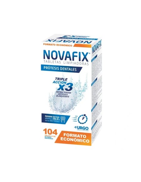 Novafix 104 Tabletas Limpiadoras para Prótesis Dentales