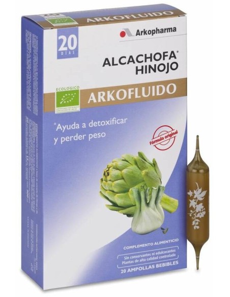 Arkofluido Alcachofa e Hinojo Ultraconcentrado 20 Ampollas Arkopharma