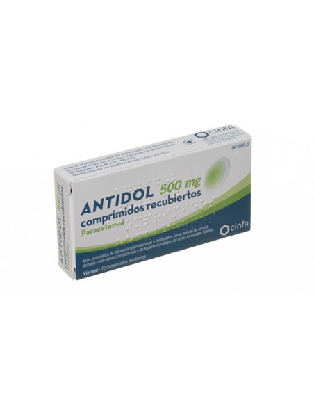 Antidol 500mg Paracetamol 20 comprimidos recubiertos