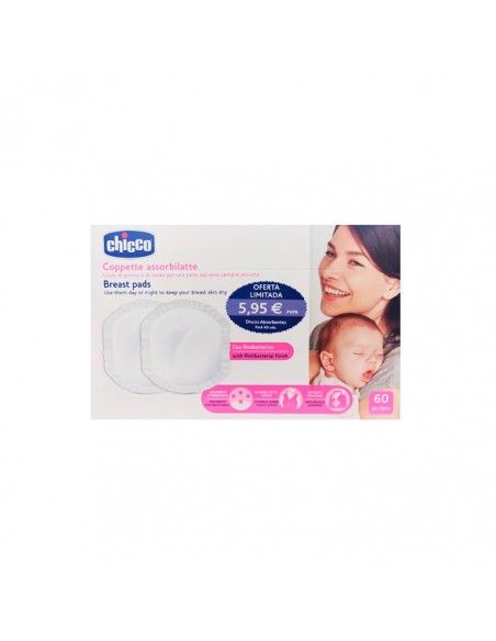 Chicco Discos Absorbentes Lactancia Antibacterias 60 unidades