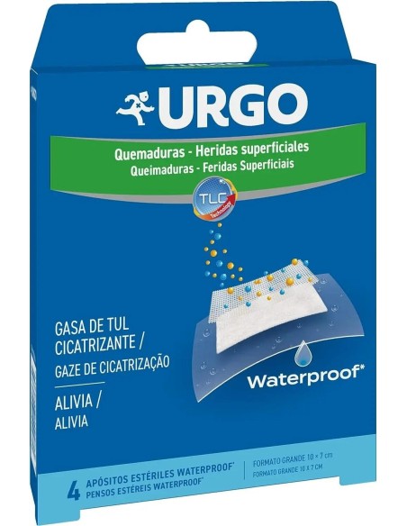 Urgo Quemaduras Y Heridas Superficiales 10 Cm X 7 Cm, 4 Apósitos