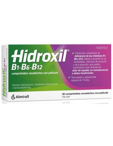 Hidroxil B1 B6 B12. 30 comprimidos