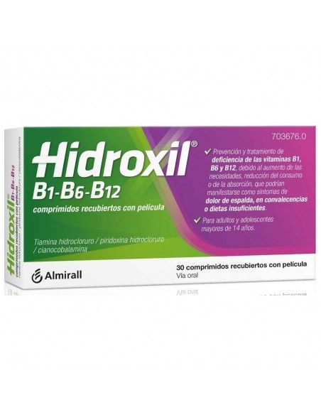 Hidroxil B1 B6 B12. 30 comprimidos