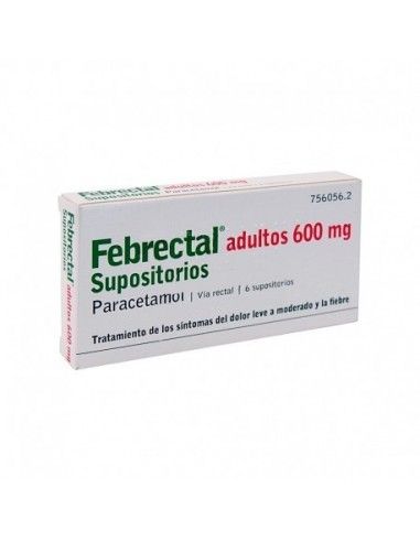Febrectal Adultos 600 mg 6 supositorios Febrectal Adultos 600 mg 6 supositorios