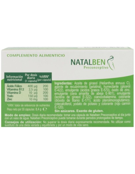Natalben Preconceptivo 30 cápsulas