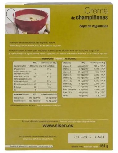 Siken Diet Crema De Champiñones, 7...