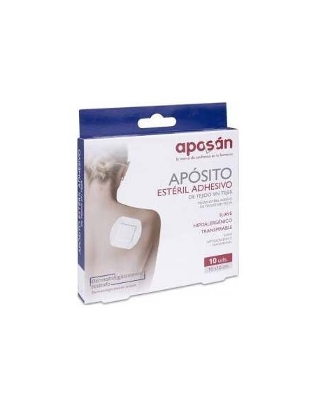 Aposán Apósito Estéril Adhesivo de Tejido sin Tejer 10 x 10 cm 10 uds