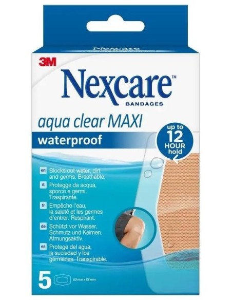 Nexcare Aqua Clear Maxi Apósito Impermeable 60mm x 88mm 5 Unidades