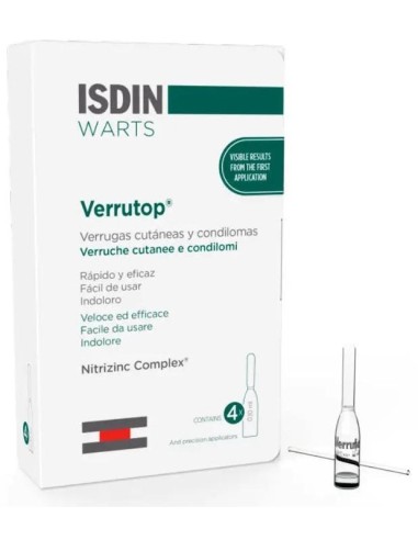 Isdin Warts Verrutop 4 Ampollas X 0,10 Ml