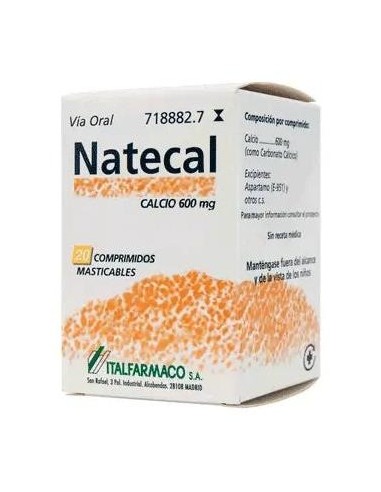 Natecal Calcio 600 mg 20 Comprimidos...