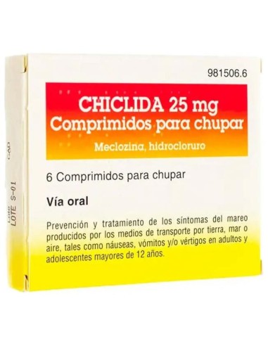 Chiclida 25 mg 6 Comprimidos Chiclida 25 mg 6 Comprimidos
