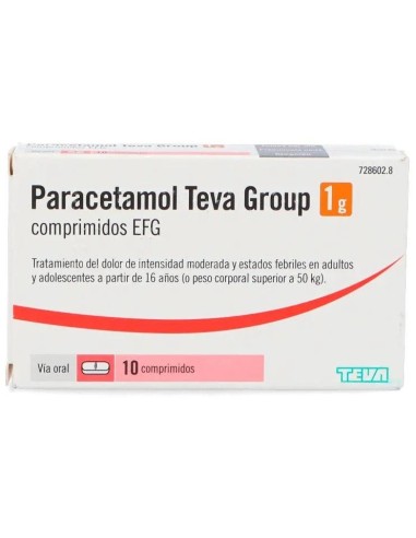 Paracetamol Teva 1 gr 10 Comprimidos