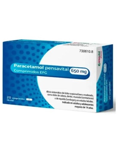 Paracetamol Pensavital 650 mg 20... Paracetamol Pensavital 650 mg 20...
