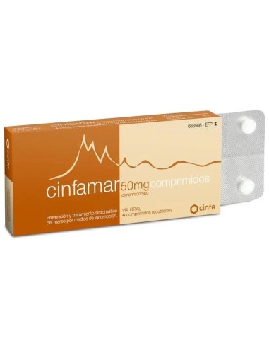 Cinfamar 50 mg 4 Comprimidos Recubiertos