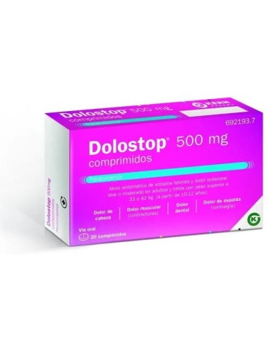 Dolostop 500 Mg 20 Comprimidos Dolostop 500 Mg 20 Comprimidos