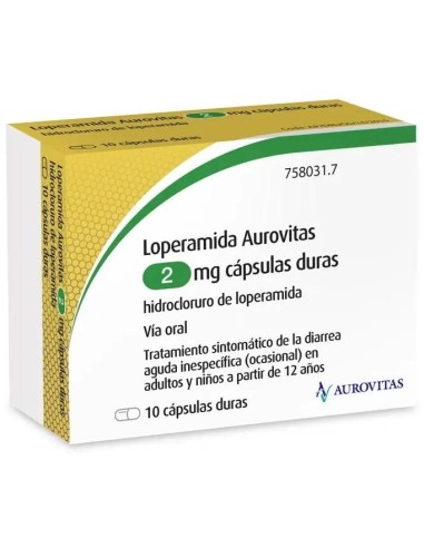 Aurovitas Loperamida 2 Mg 10 Cápsulas Aurovitas Loperamida 2 Mg 10 Cápsulas