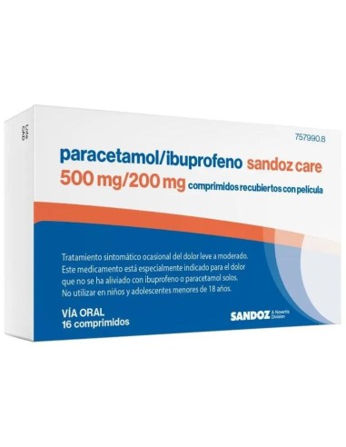 Paracetamol/Ibuprofeno Sandoz 500/200...