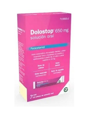 Dolostop 650 Mg Solución Oral 10 Sobres Dolostop 650 Mg Solución Oral 10 Sobres