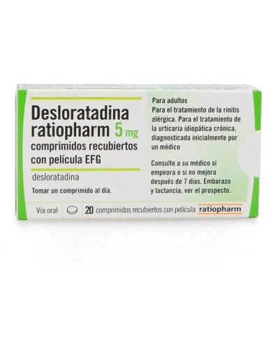 Desloratadina Ratiopharm 5 Mg 20... Desloratadina Ratiopharm 5 Mg 20...