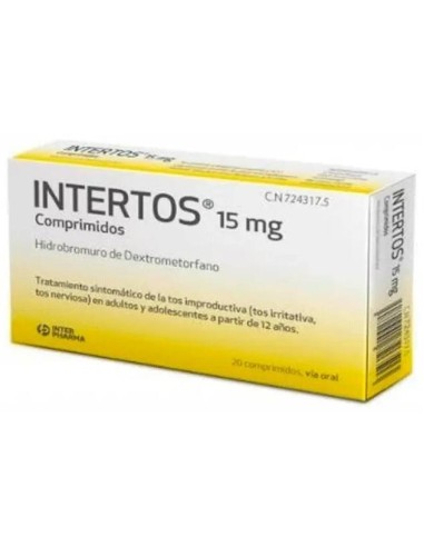 Intertos 15 Mg 20 Comprimidos