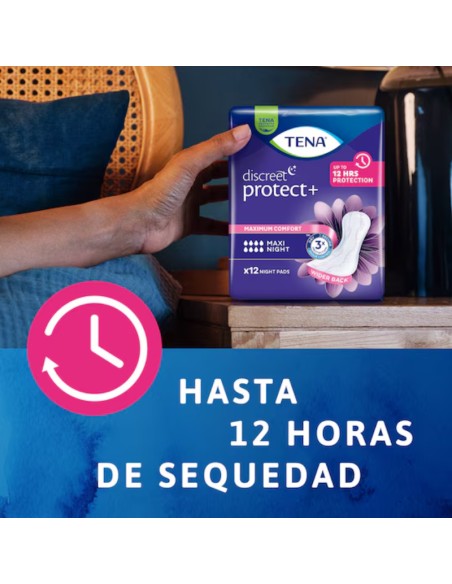 TENA Discreet Protect+ Maxi Night 12 unidades