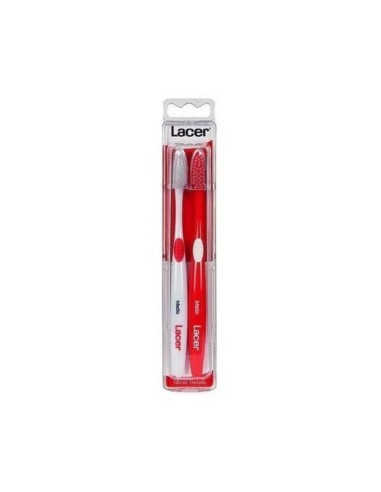 Lacer Duplo Cepillo Dental Adulto Medio